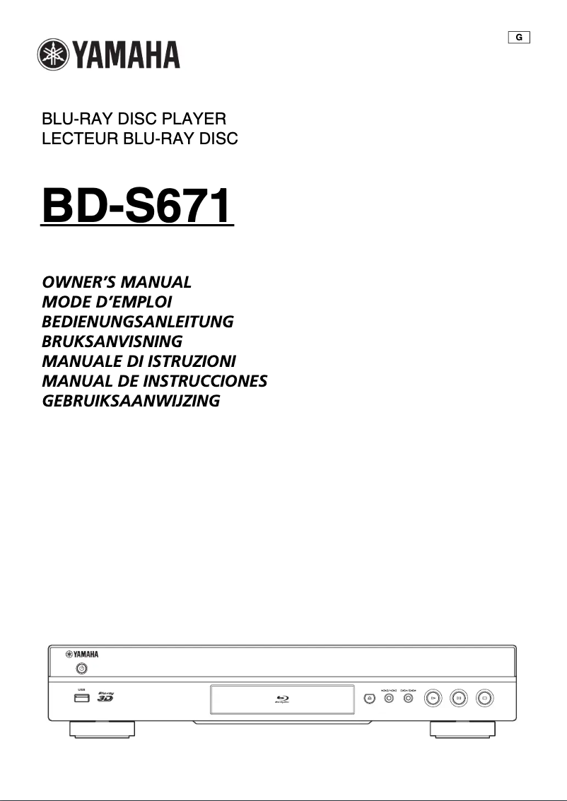 Page 1 de la notice Manuel utilisateur Yamaha BD-S671
