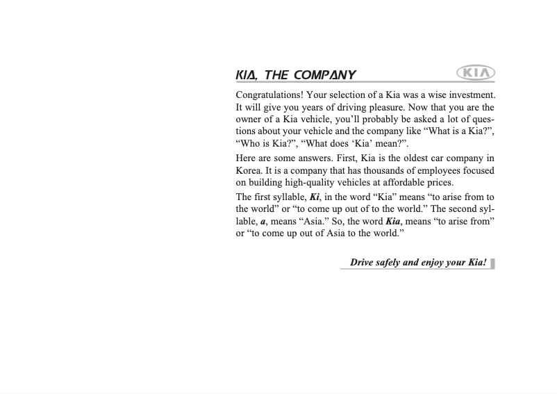 Página 1 del manual Manual de usuario Kia Spectra (2008)