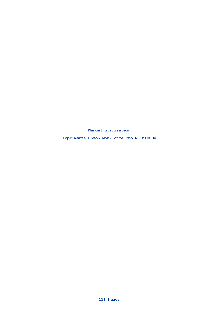 Page 1 de la notice Manuel utilisateur Epson WorkForce Pro WF-5190DW