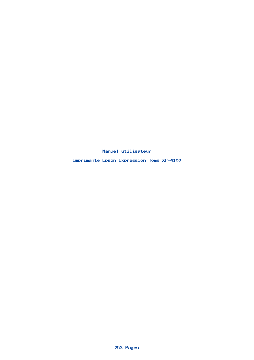 Page 1 de la notice Manuel utilisateur Epson Expression Home XP-4100