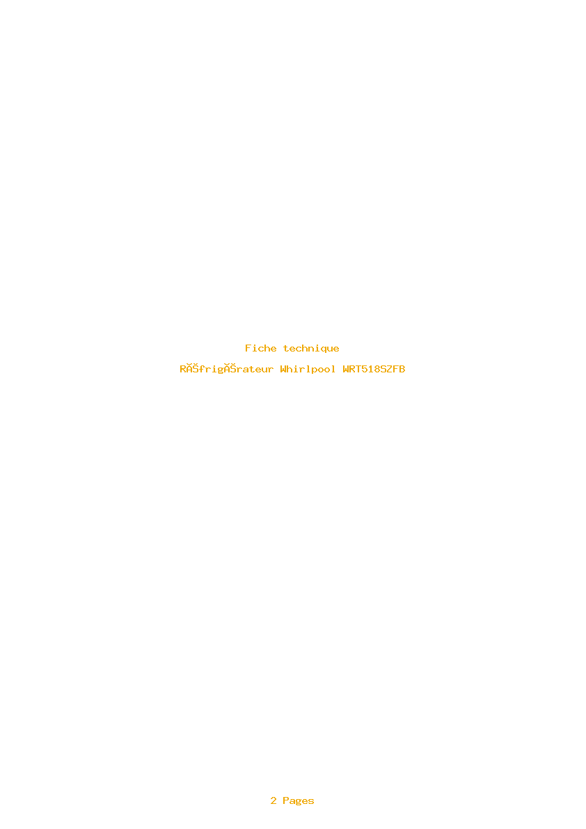 Image de la première page du manuel de l'appareil WRT518SZFB