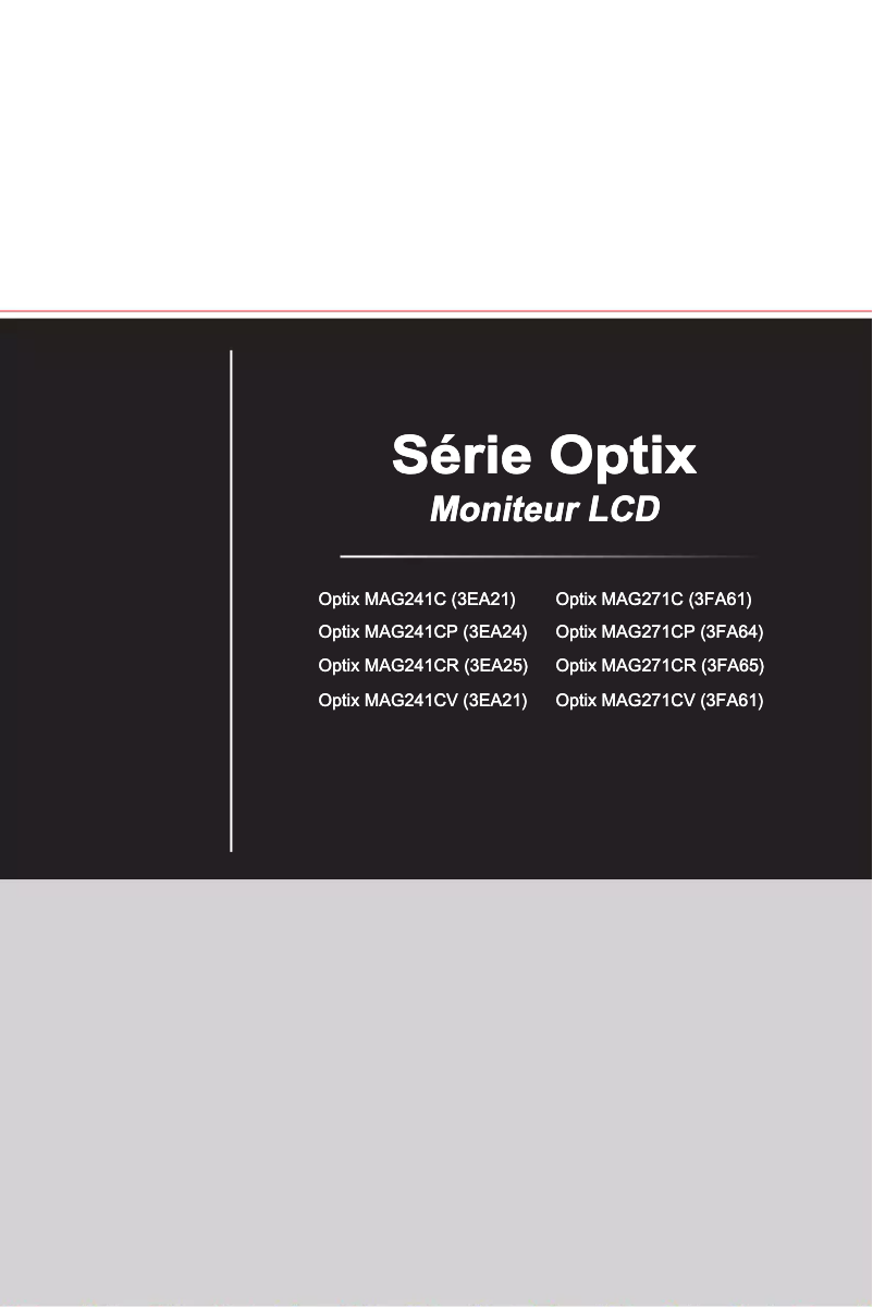 Página 1 del manual Manual de usuario MSI Optix MAG241CR