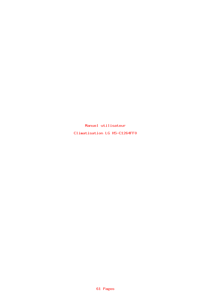 Page 1 de la notice Manuel utilisateur LG HS-C1264FF0