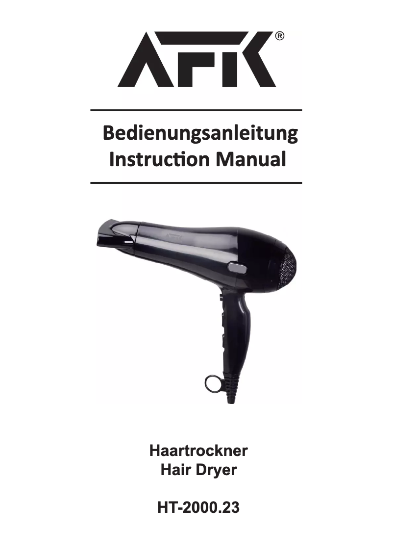 Page 1 de la notice Manuel utilisateur AFK HT-2000.23