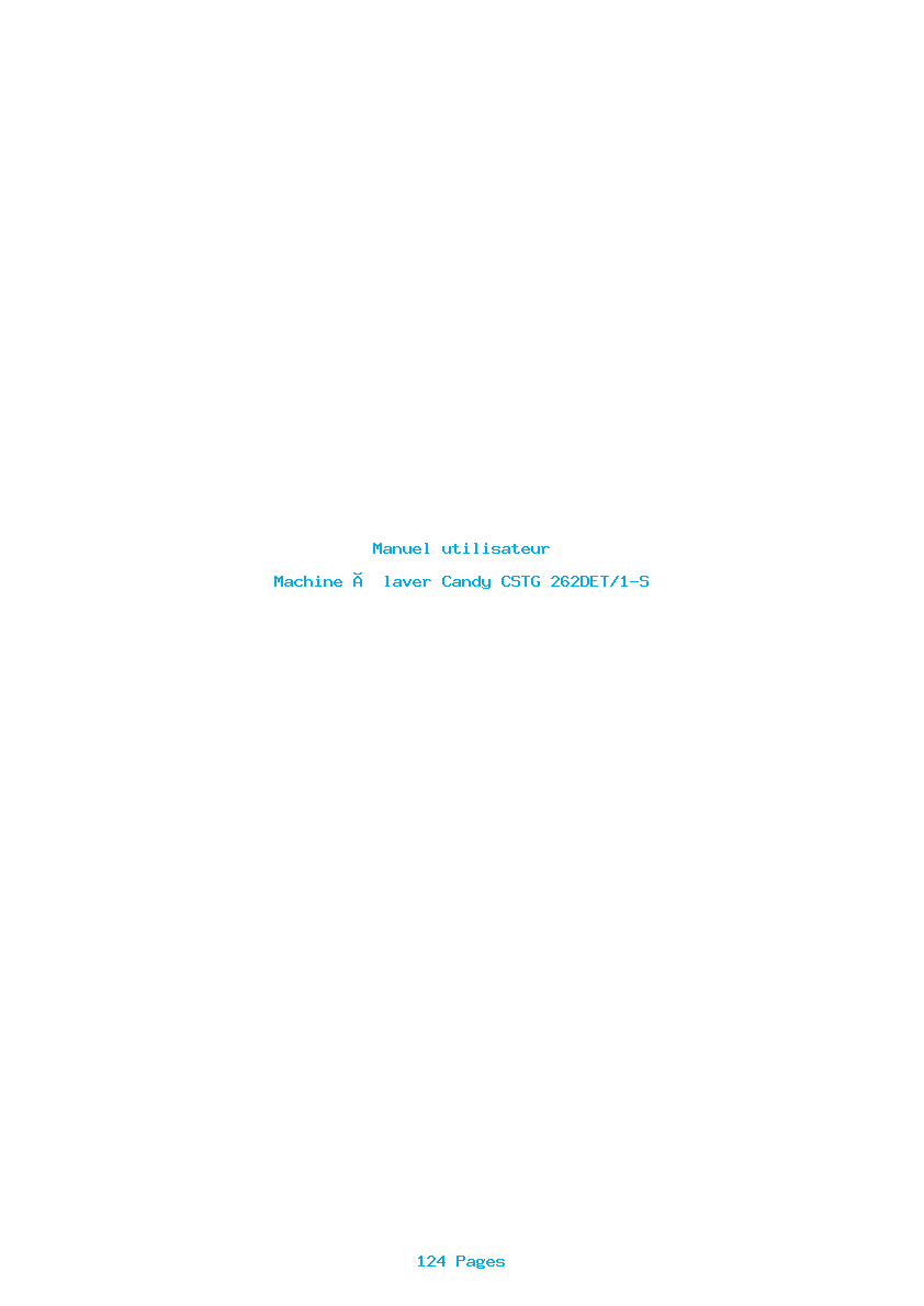 Page 1 de la notice Manuel utilisateur Candy CSTG 262DET/1-S