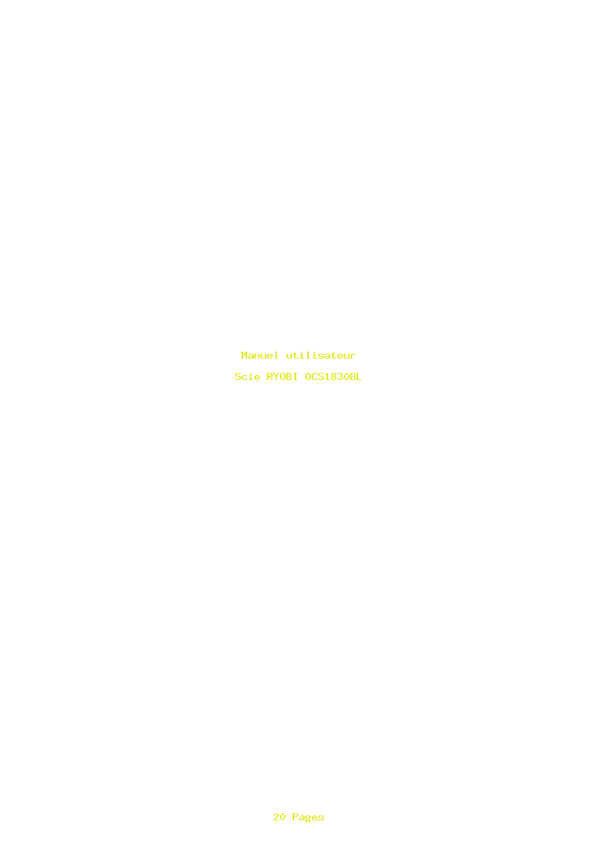 Page 1 de la notice Manuel utilisateur RYOBI OCS1830BL