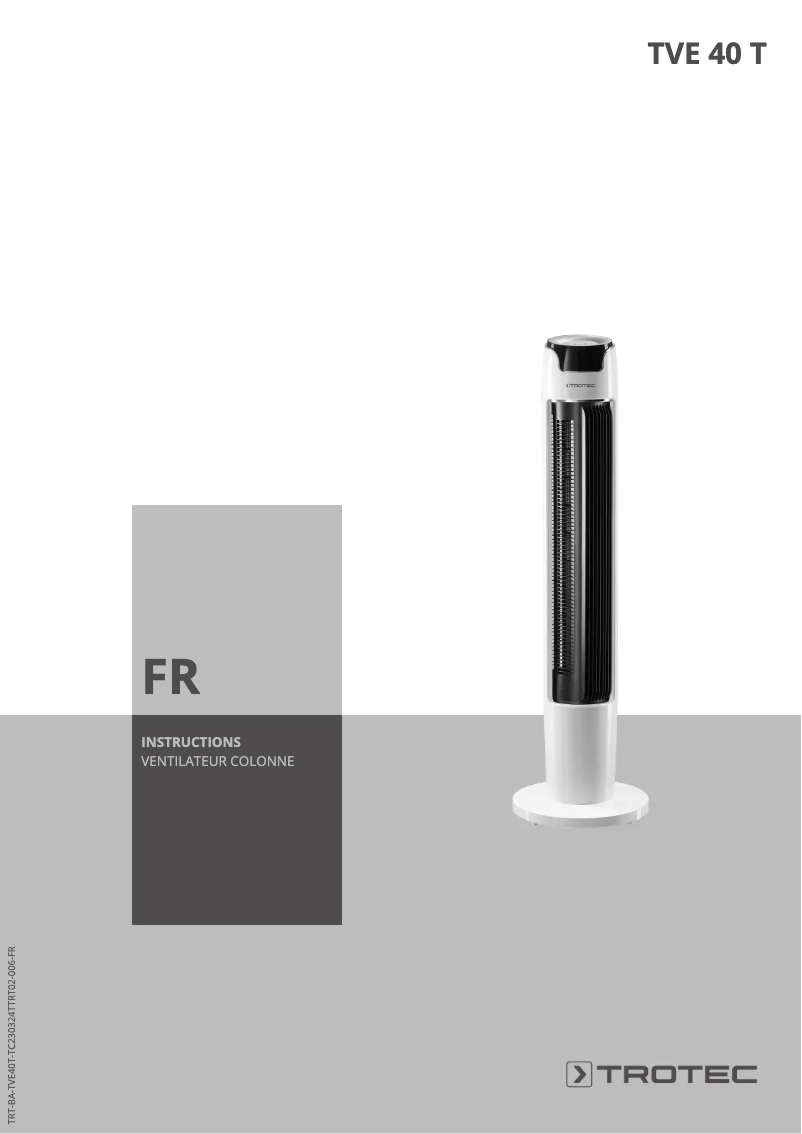 Page 1 de la notice Manuel utilisateur Trotec TVE 40 T
