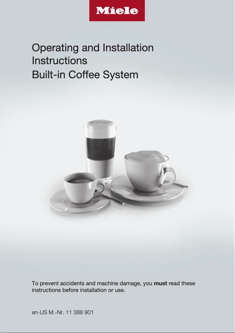 Page 1 de la notice Guide d'installation Miele CVA 7845