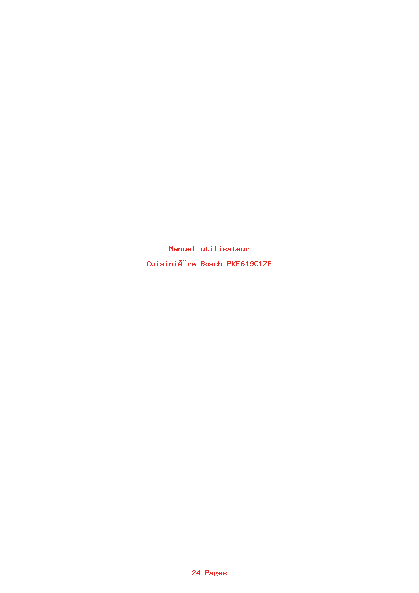 Page 1 de la notice Manuel utilisateur Bosch PKF619C17E