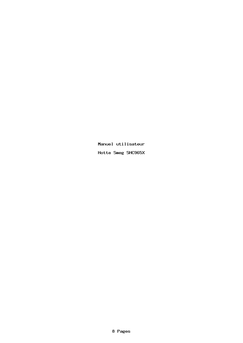 Page 1 de la notice Manuel utilisateur Smeg SHC965X