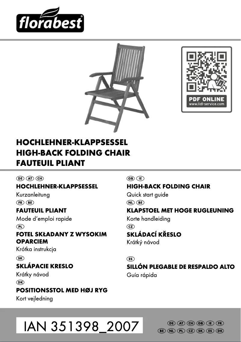 Page 1 de la notice Manuel utilisateur Florabest IAN 351398