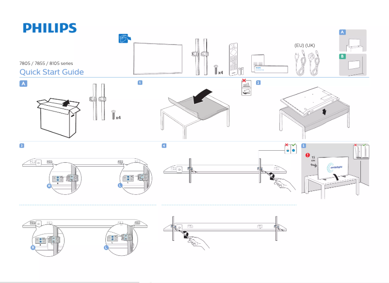 Page 1 of the manual Quick Start Guide Philips 58PUS7805