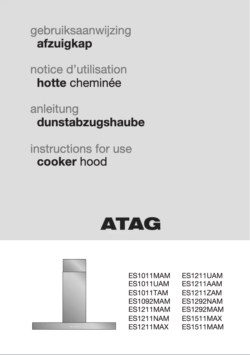 Page 1 de la notice Manuel utilisateur Atag ES1011UAM