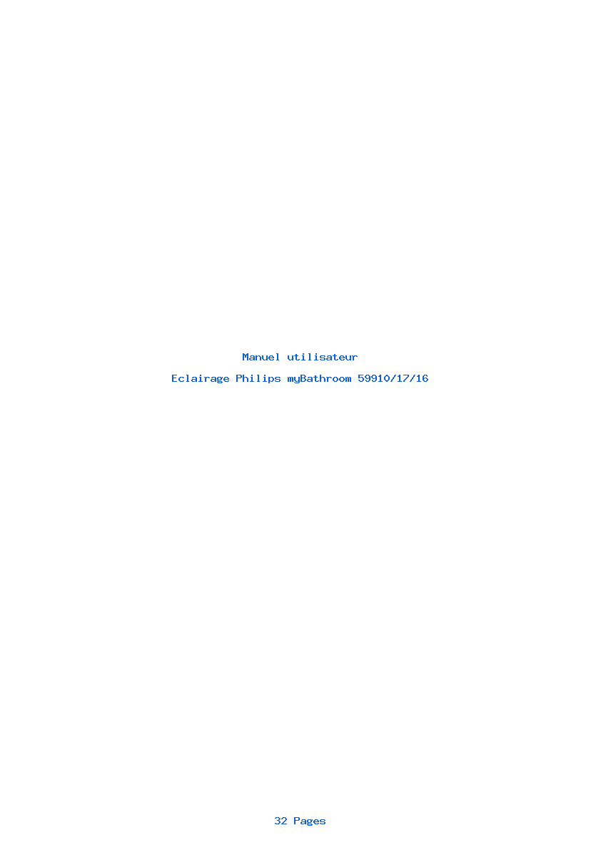 Page 1 de la notice Manuel utilisateur Philips myBathroom 59910/17/16
