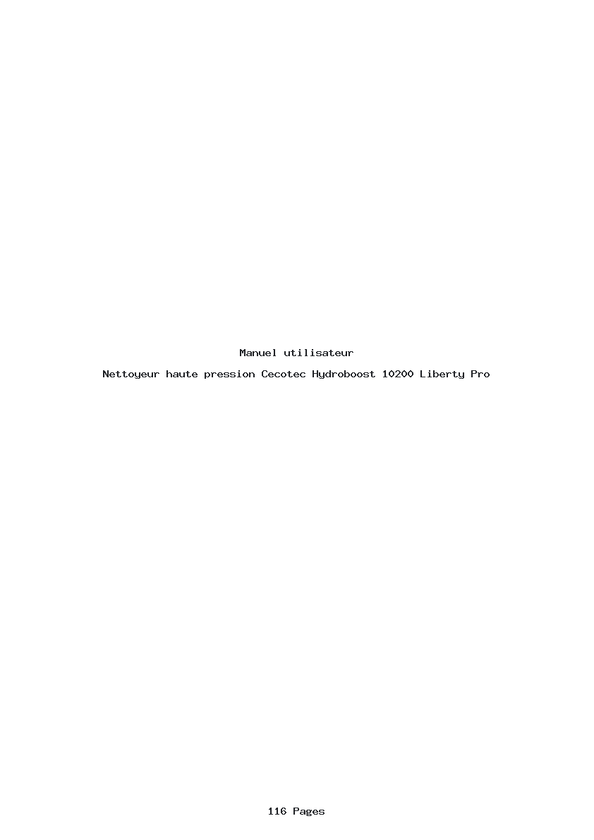 Page 1 de la notice Manuel utilisateur Cecotec Hydroboost 10200 Liberty Pro