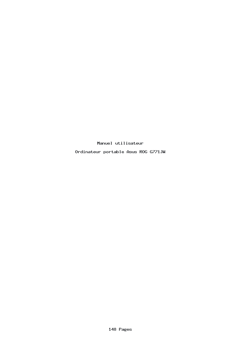 Page 1 de la notice Manuel utilisateur Asus ROG G771JW