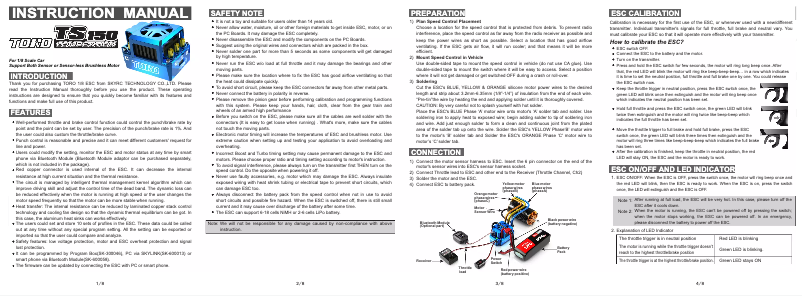 Page 1 de la notice Manuel utilisateur SkyRC Toro TS150