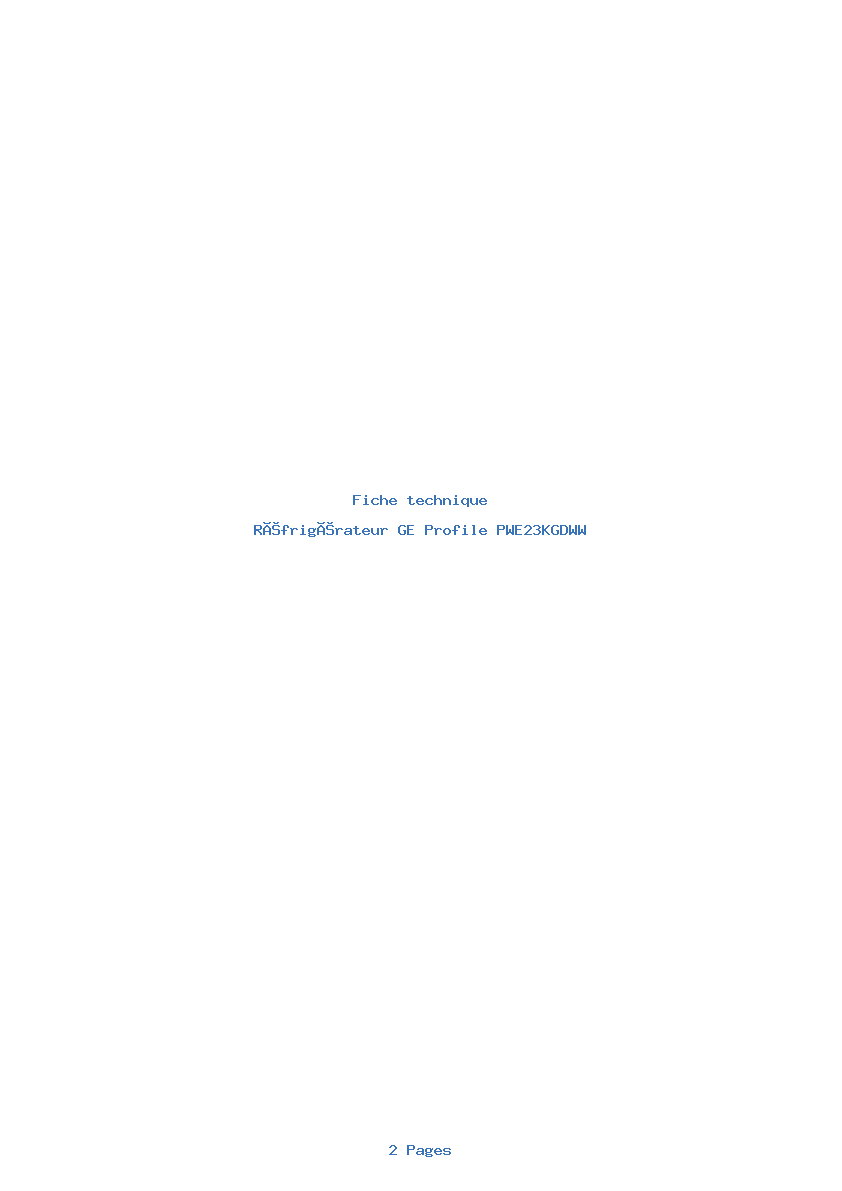 Image de la première page du manuel de l'appareil Profile PWE23KGDWW