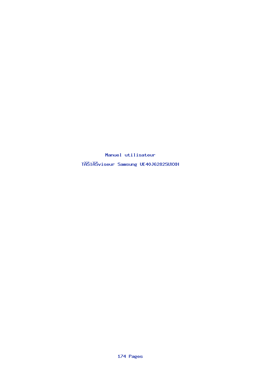 Page 1 de la notice Manuel utilisateur Samsung UE40J6282SUXXH