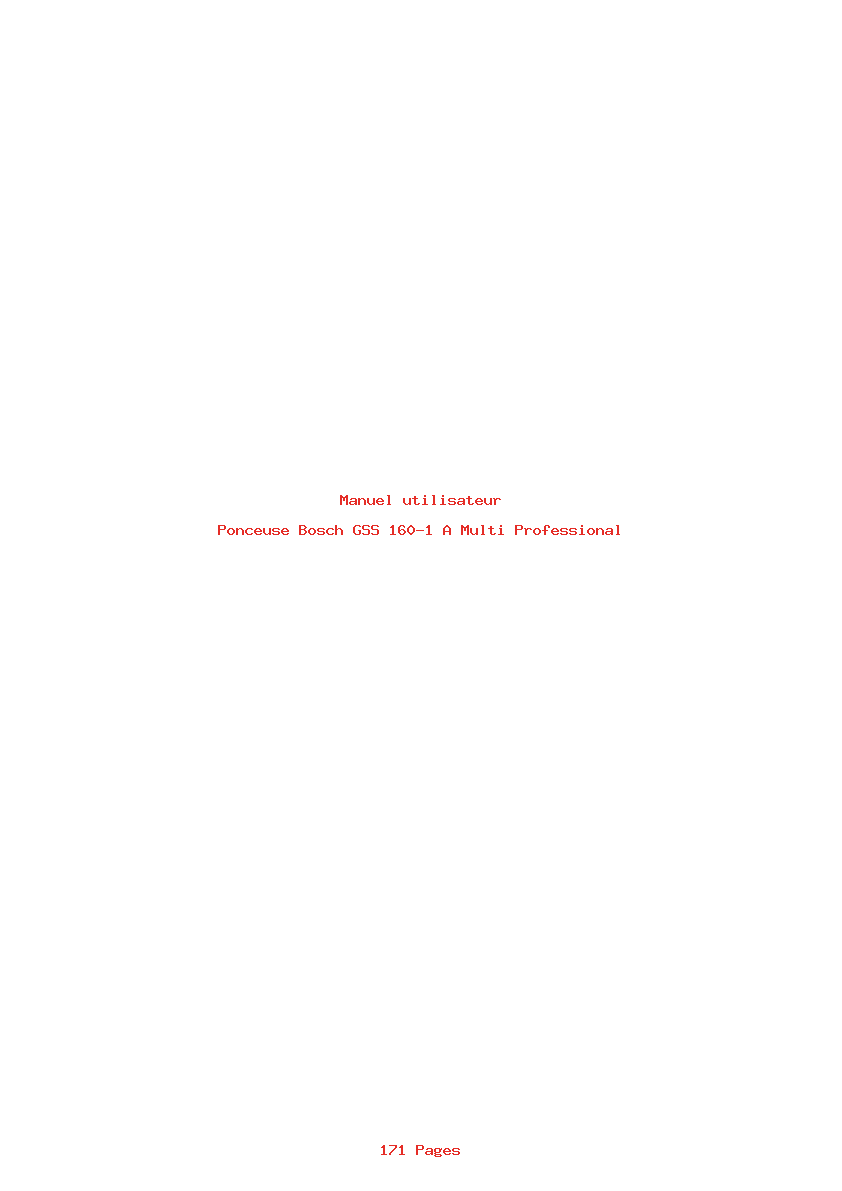 Page 1 de la notice Manuel utilisateur Bosch GSS 160-1 A Multi Professional