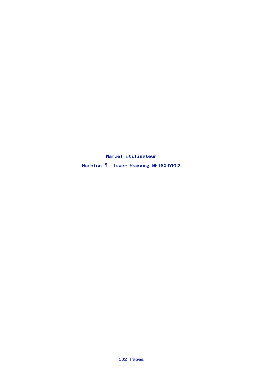 Page 1 de la notice Manuel utilisateur Samsung WF1804YPC2