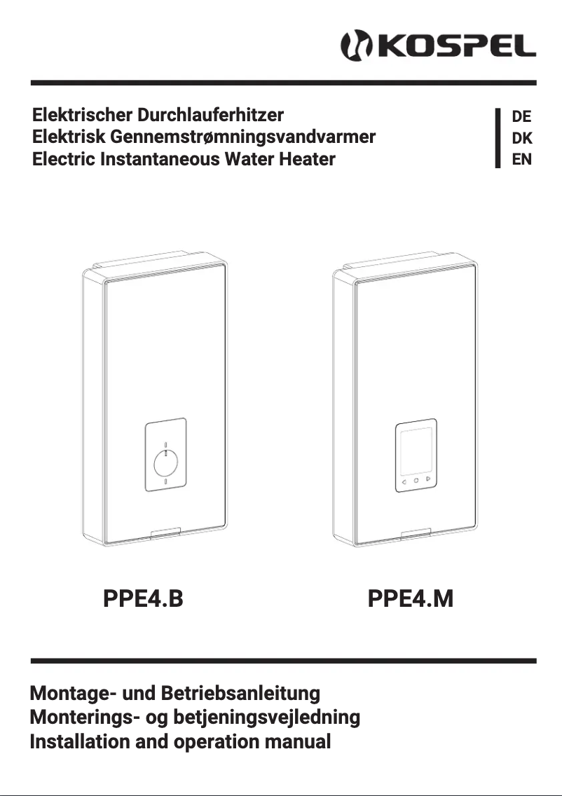 Page 1 de la notice Manuel utilisateur Kospel PPE4.B-15