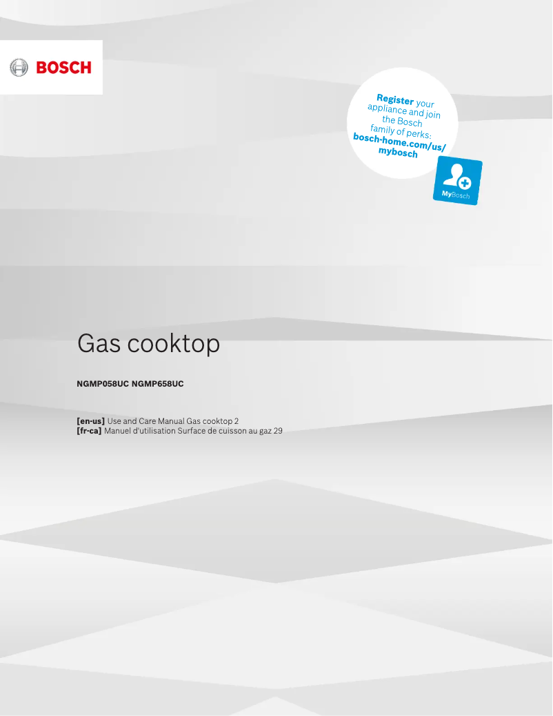 Page 1 de la notice Manuel utilisateur Bosch NGMP658UC