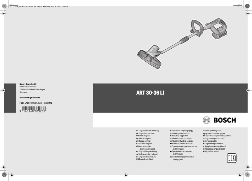 Page 1 de la notice Manuel utilisateur Bosch ART 30