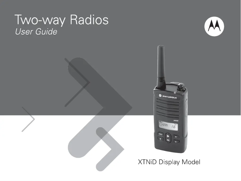 Page 1 de la notice Manuel utilisateur Motorola PMR XTNiD