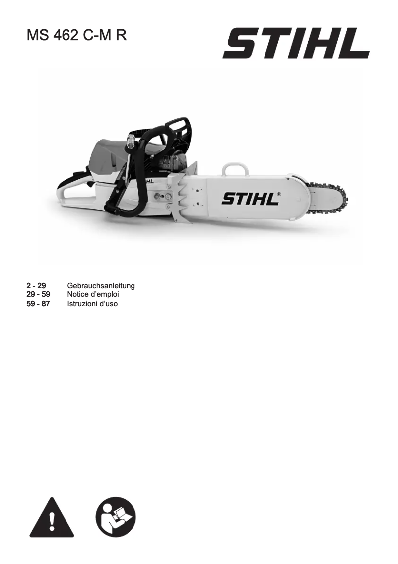 Page 1 of the manual User Manual Stihl MS 462 C-M R