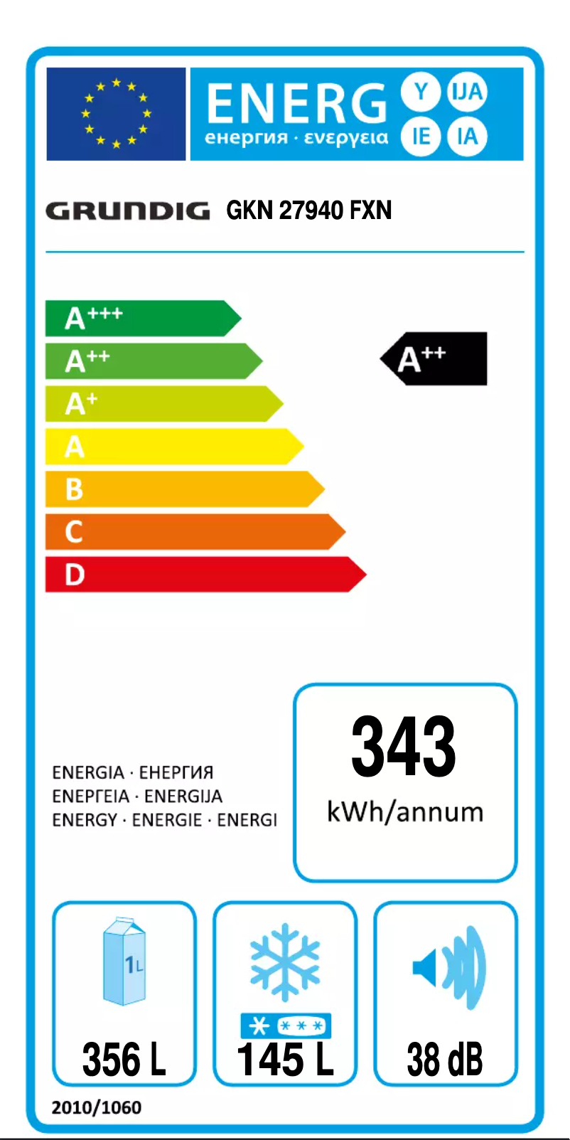 Página 1 del manual Etiqueta energética Grundig GKN 27940 FXN