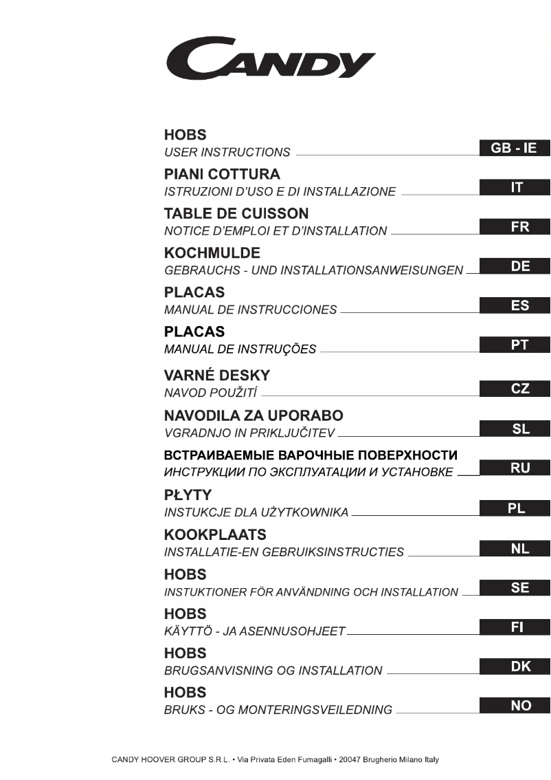 Página 1 del manual Manual de usuario Candy CH 641 TC