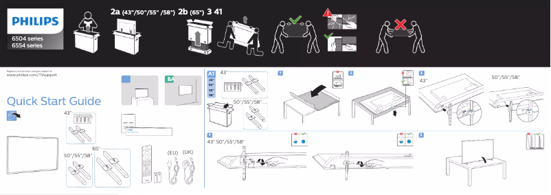 Page n°1 - Guide de démarrage rapide Philips 55PUS6554