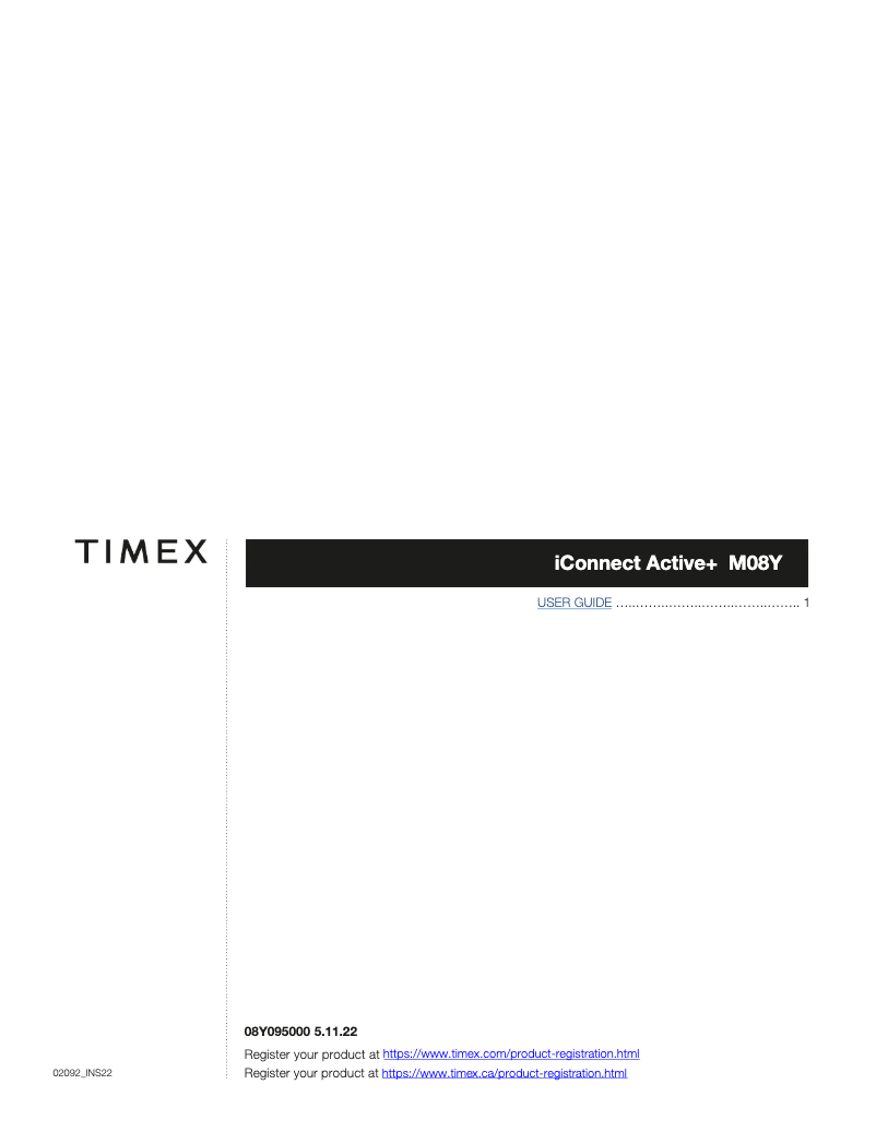 Page 1 de la notice Manuel utilisateur Timex iConnect Active+