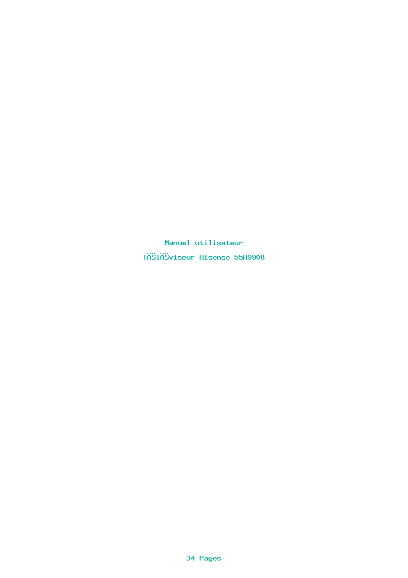 Page 1 de la notice Manuel utilisateur Hisense 55H9908