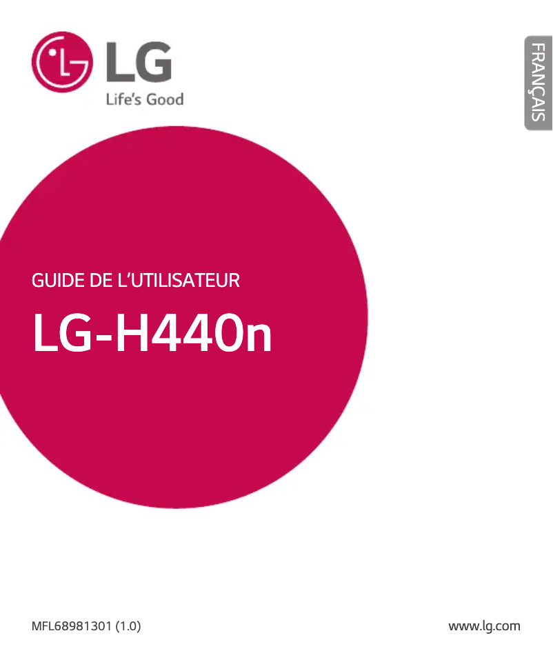 Page 1 de la notice Manuel utilisateur LG H440
