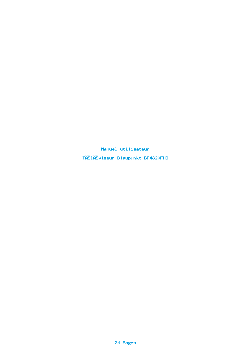 Page 1 de la notice Manuel utilisateur Blaupunkt BP4820FHD