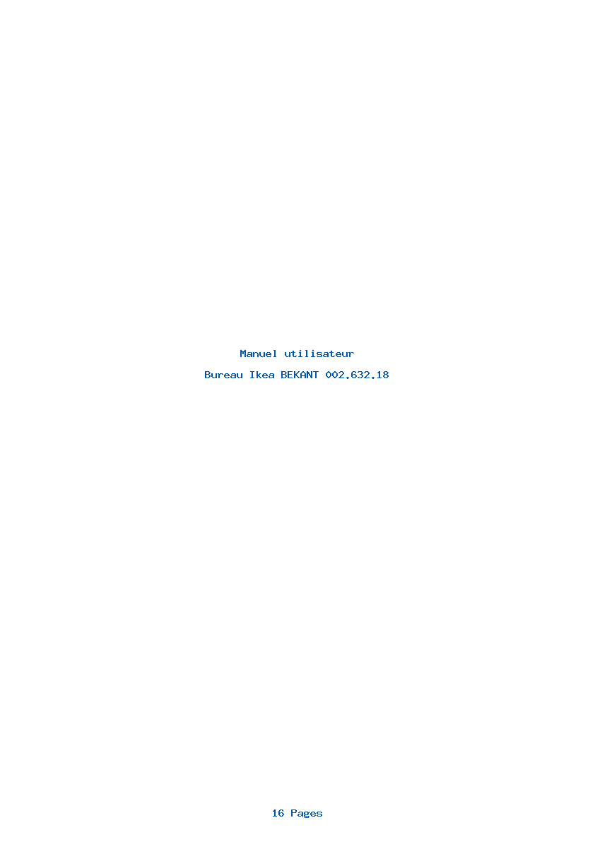 Page 1 de la notice Manuel utilisateur Ikea BEKANT 002.632.18