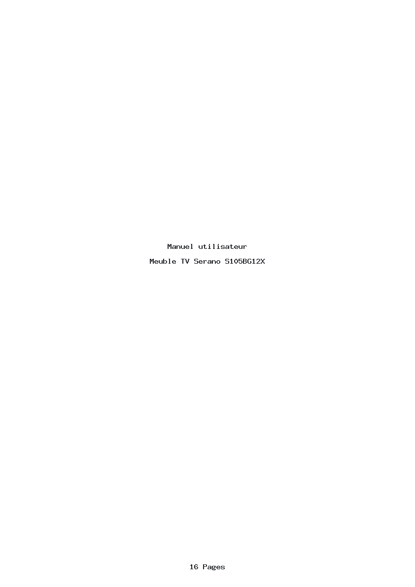 Page 1 de la notice Manuel utilisateur Serano S105BG12X