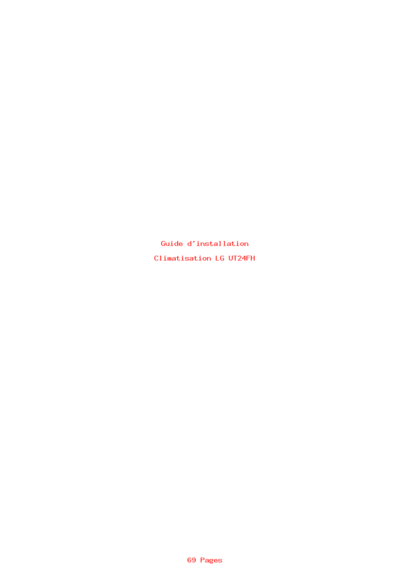 Page 1 de la notice Guide d'installation LG UT24FH