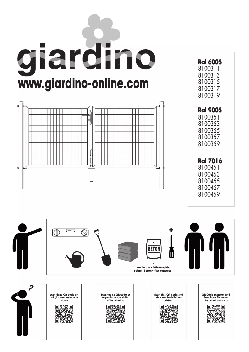 Page 1 de la notice Manuel utilisateur Giardino 8100311
