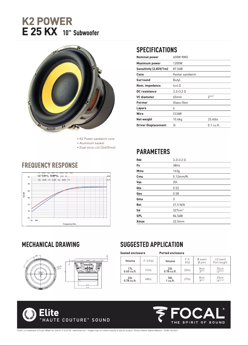 Page 1 de la notice Manuel utilisateur Focal K2 Power E 25 KX