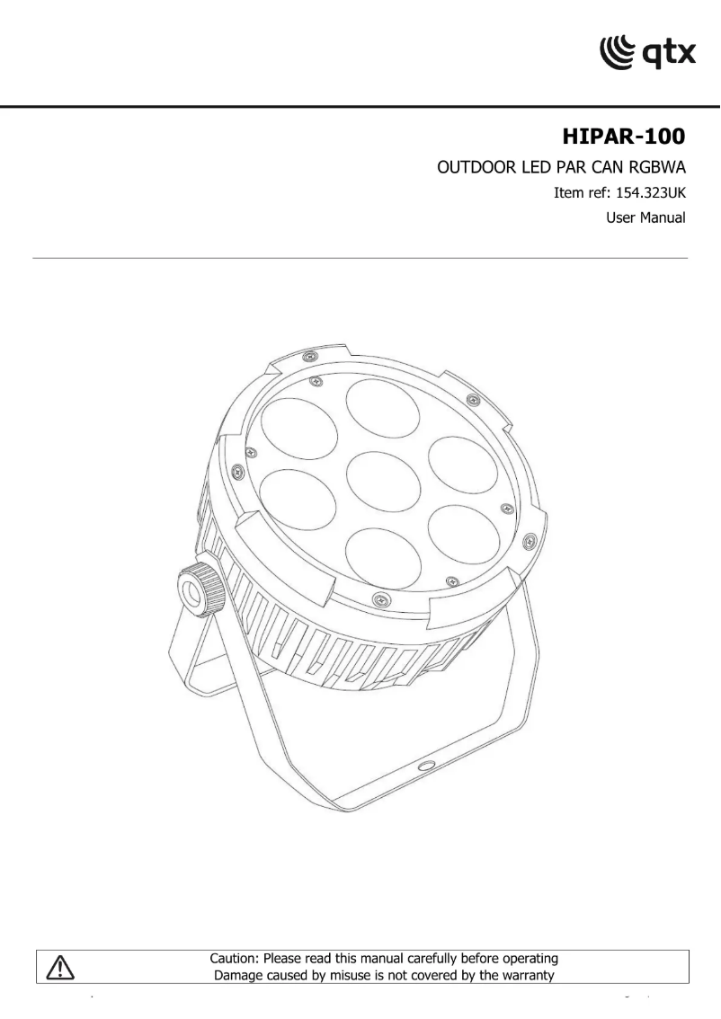 Page 1 de la notice Manuel utilisateur Qtx HIPAR-100