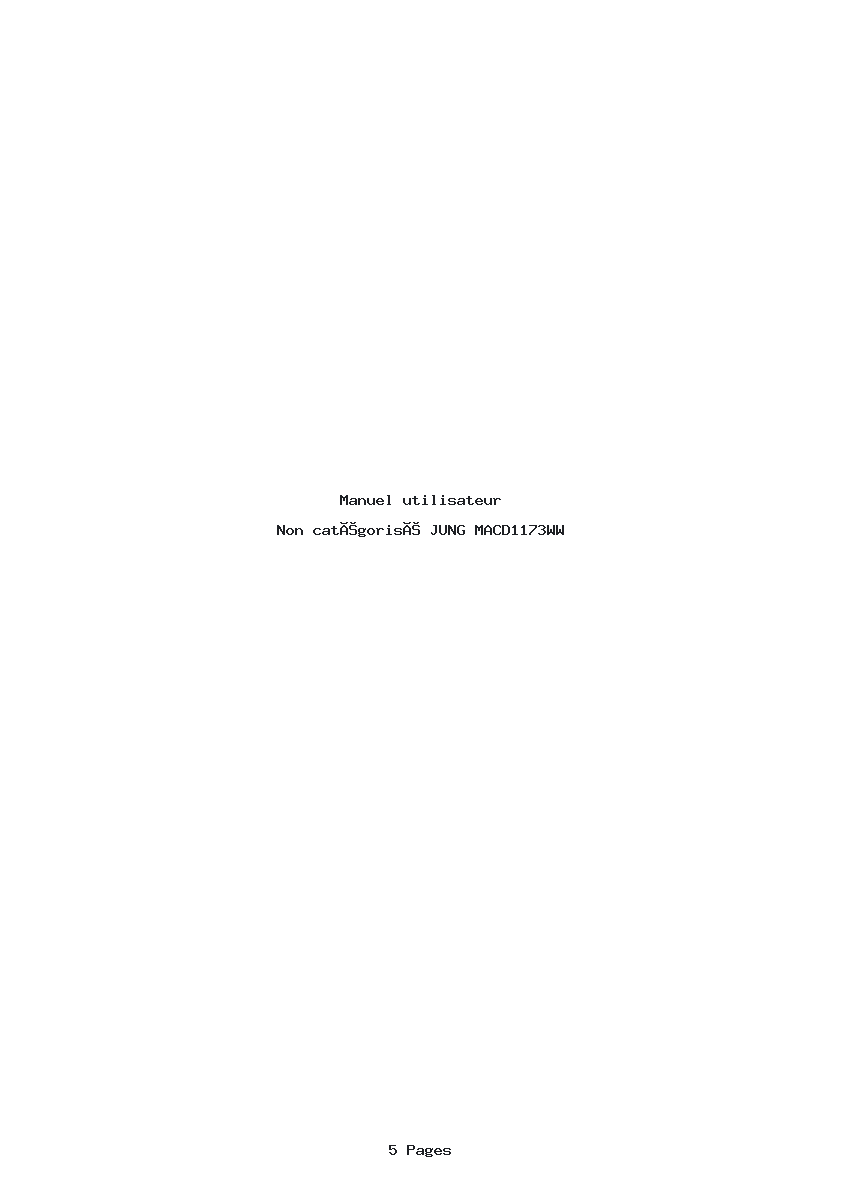Page 1 de la notice Manuel utilisateur JUNG MACD1173WW