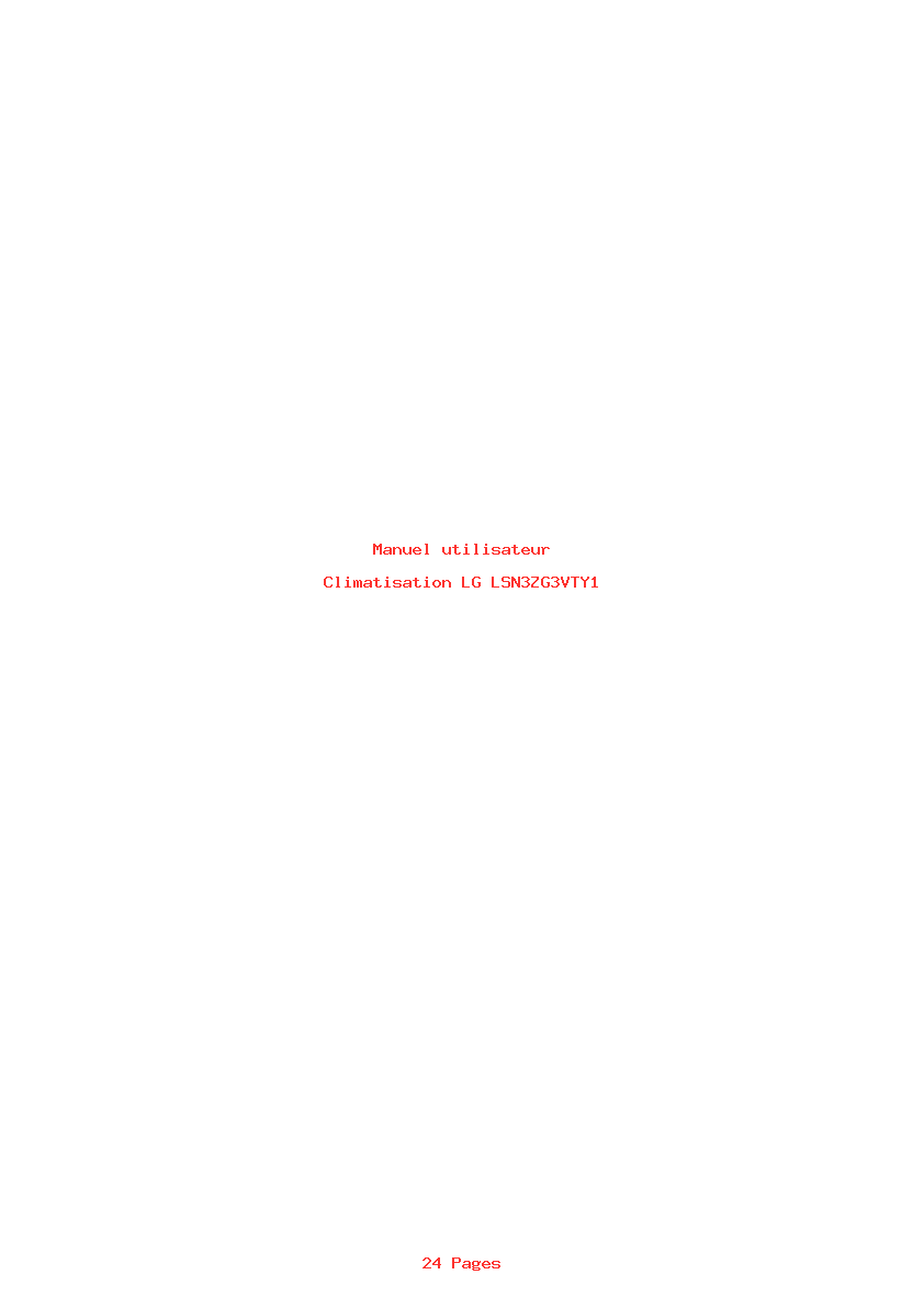 Page 1 de la notice Manuel utilisateur LG LSN3ZG3VTY1