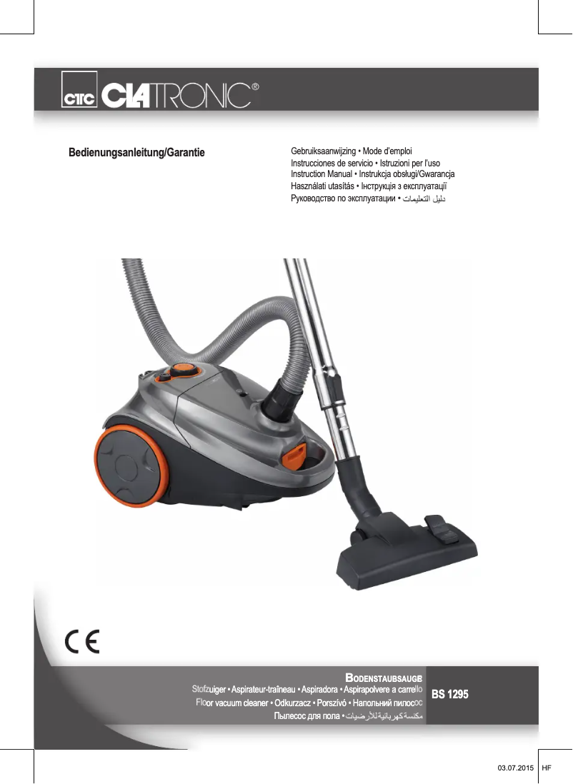Page 1 de la notice Manuel utilisateur Clatronic BS 1295