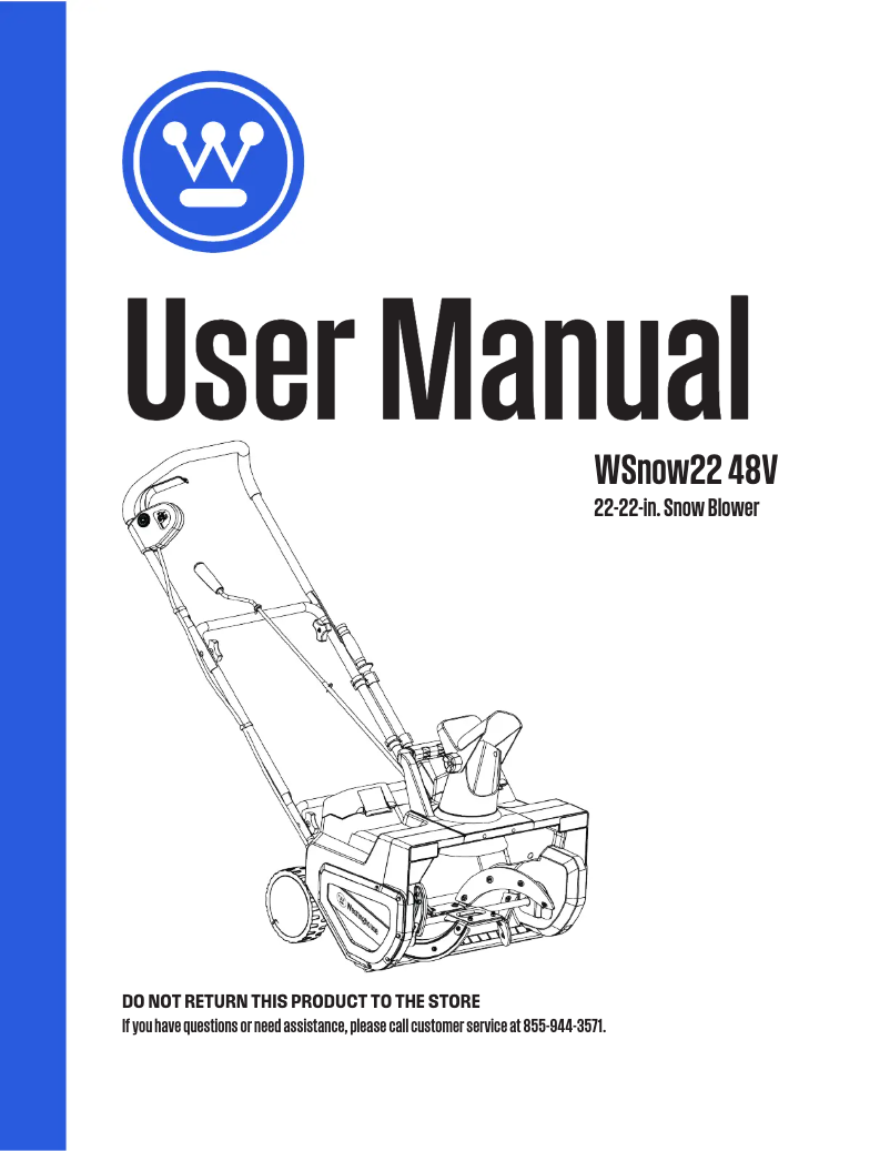 Page 1 de la notice Manuel utilisateur Westinghouse WSnow22