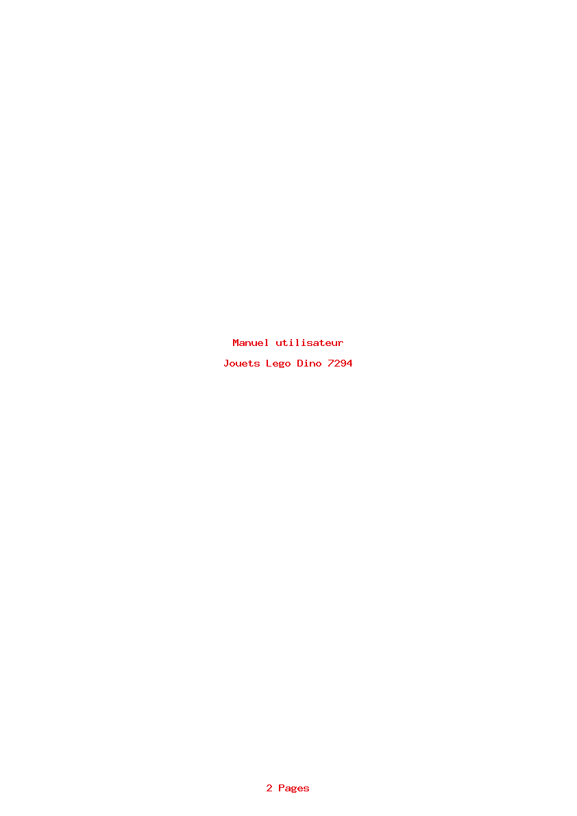 Page 1 de la notice Manuel utilisateur Lego Dino 7294