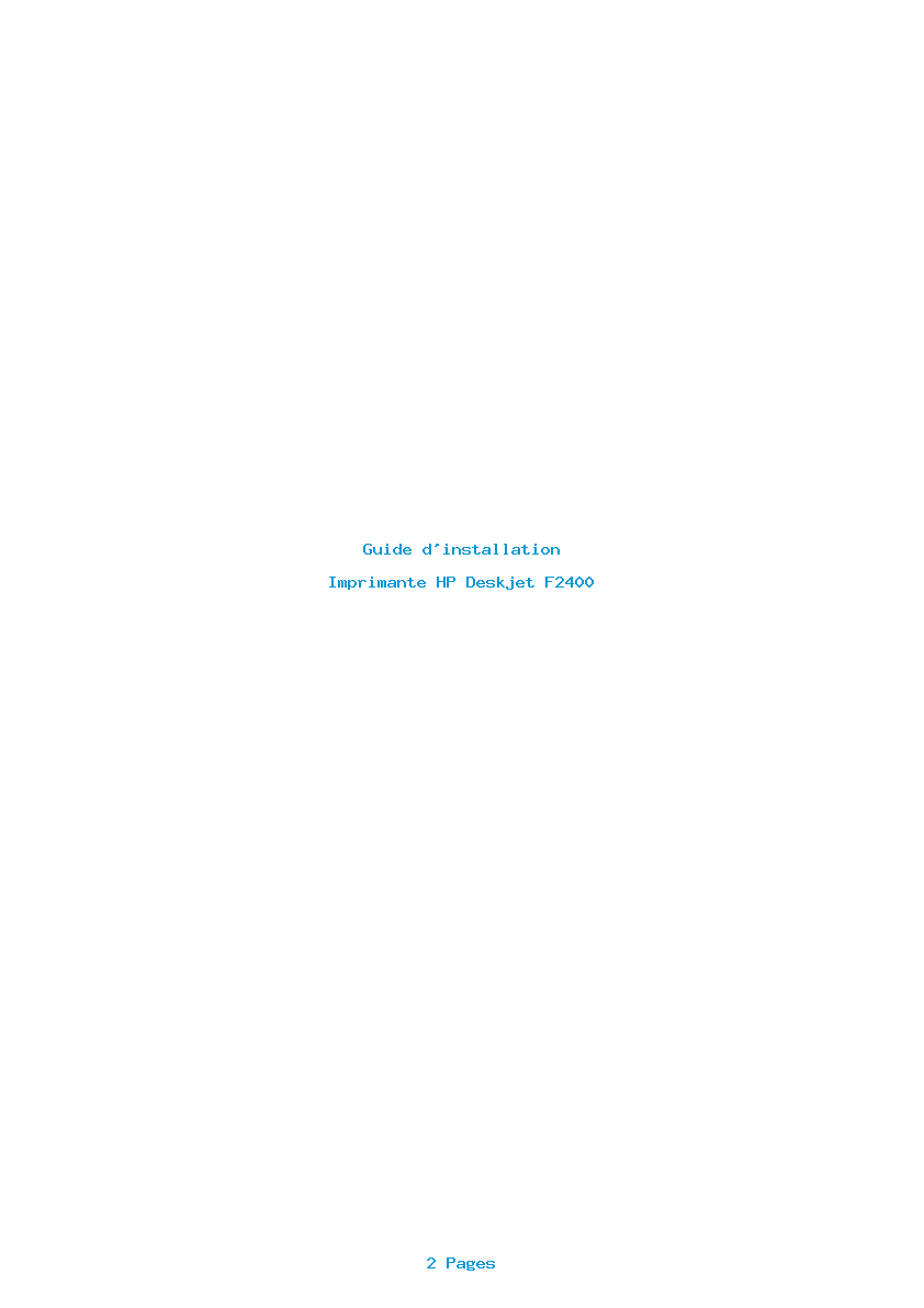 Page 1 de la notice Guide d'installation HP Deskjet F2400