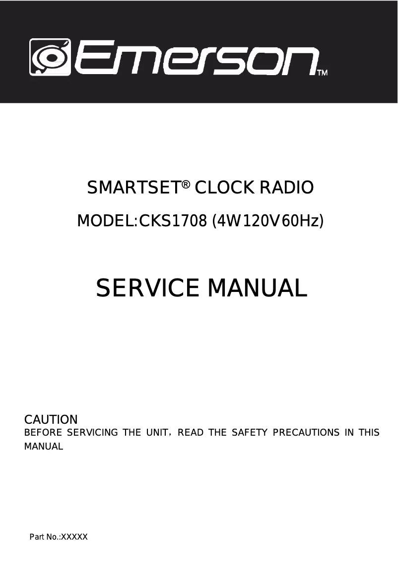 Page 1 de la notice Manuel utilisateur Emerson Radio CKS1708